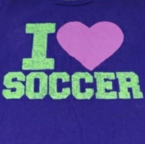 GIRL'S OLD NAVY I HEART SOCCER T-SHIRT SIZE XL(14) - Picture 4 of 5